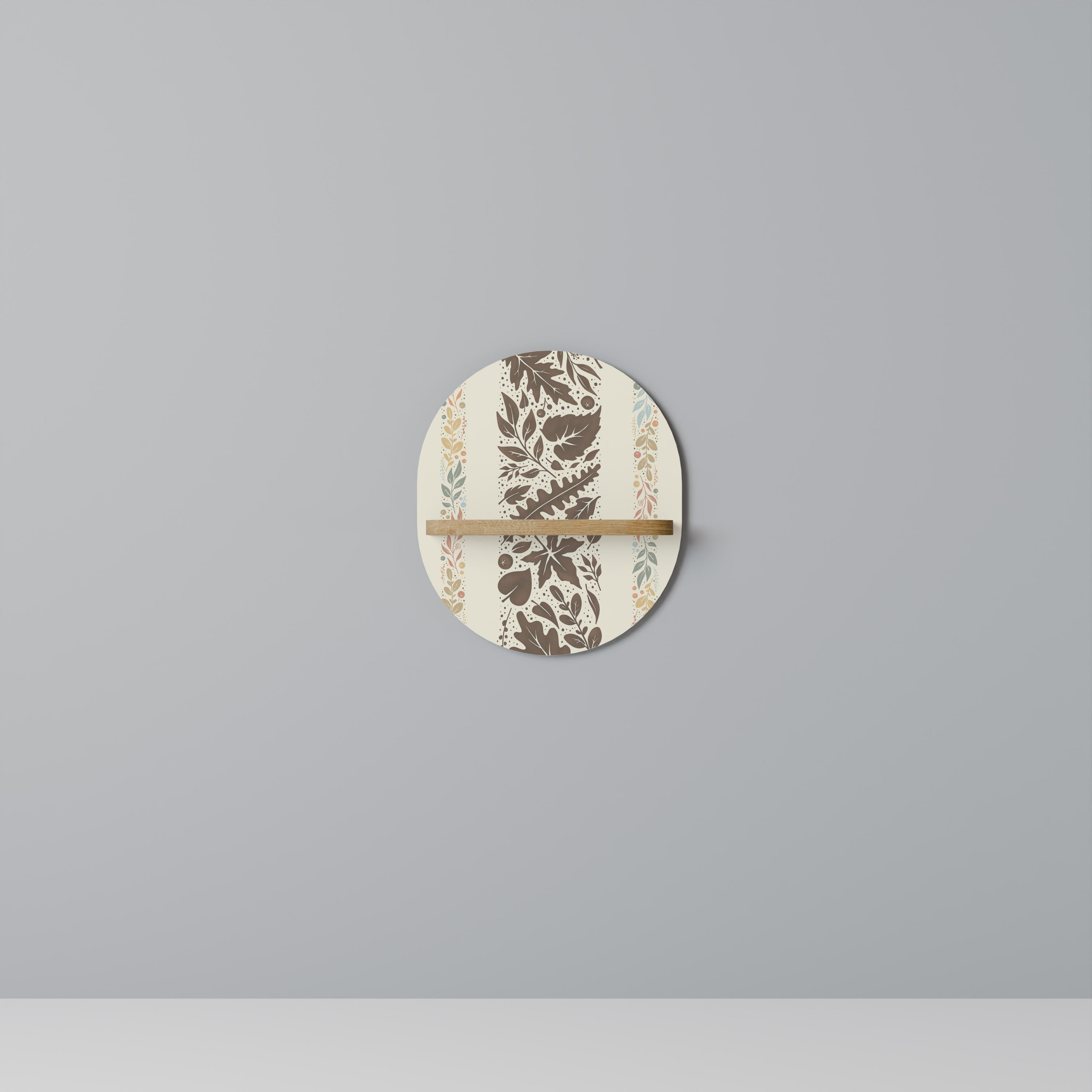 FOLIAGE TALES Prateleira Oval Decorativa em Efeito Carvalho