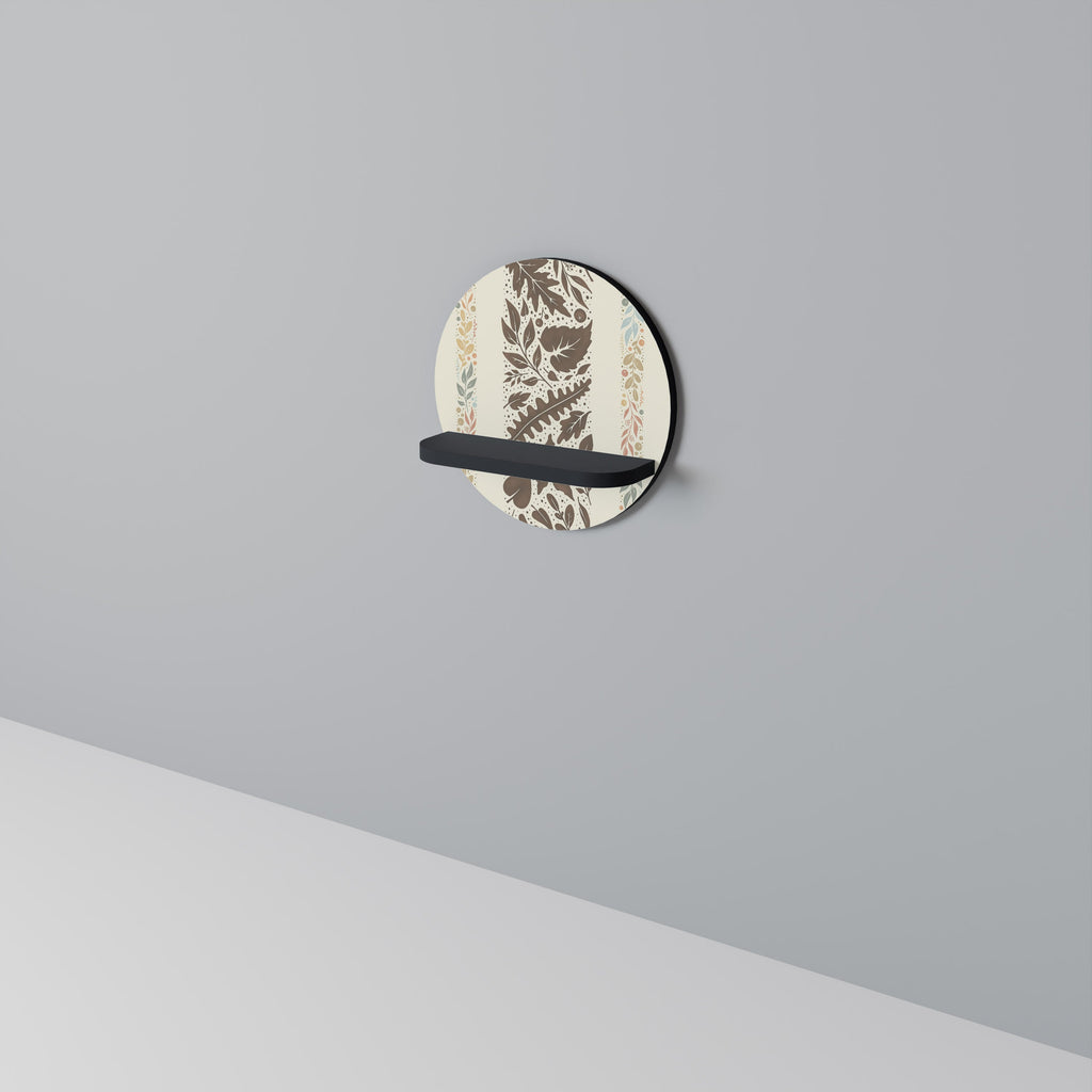 FOLIAGE TALES Prateleira Redonda Decorativa em Acabamento Preto