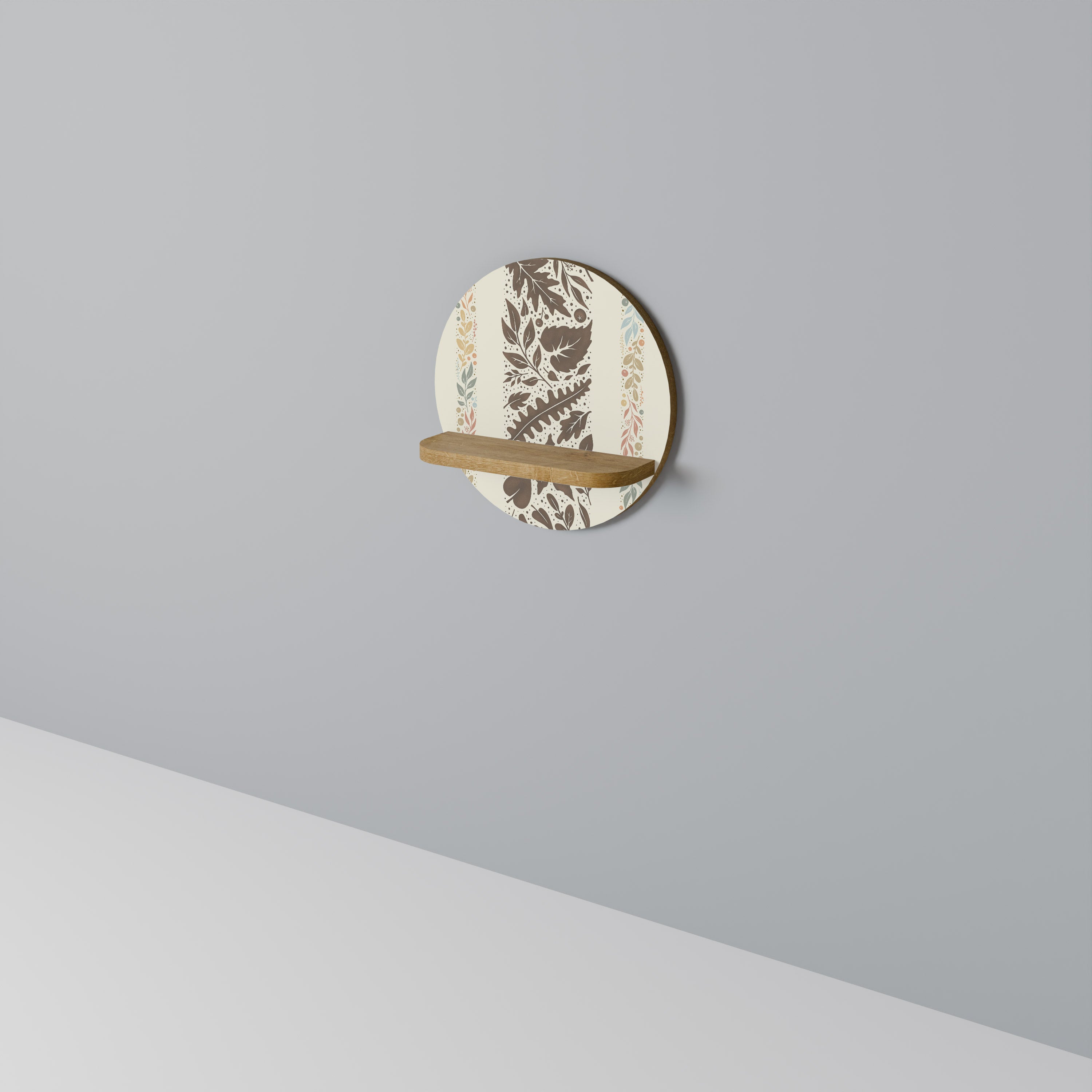 FOLIAGE TALES Prateleira Redonda Decorativa em Efeito Carvalho