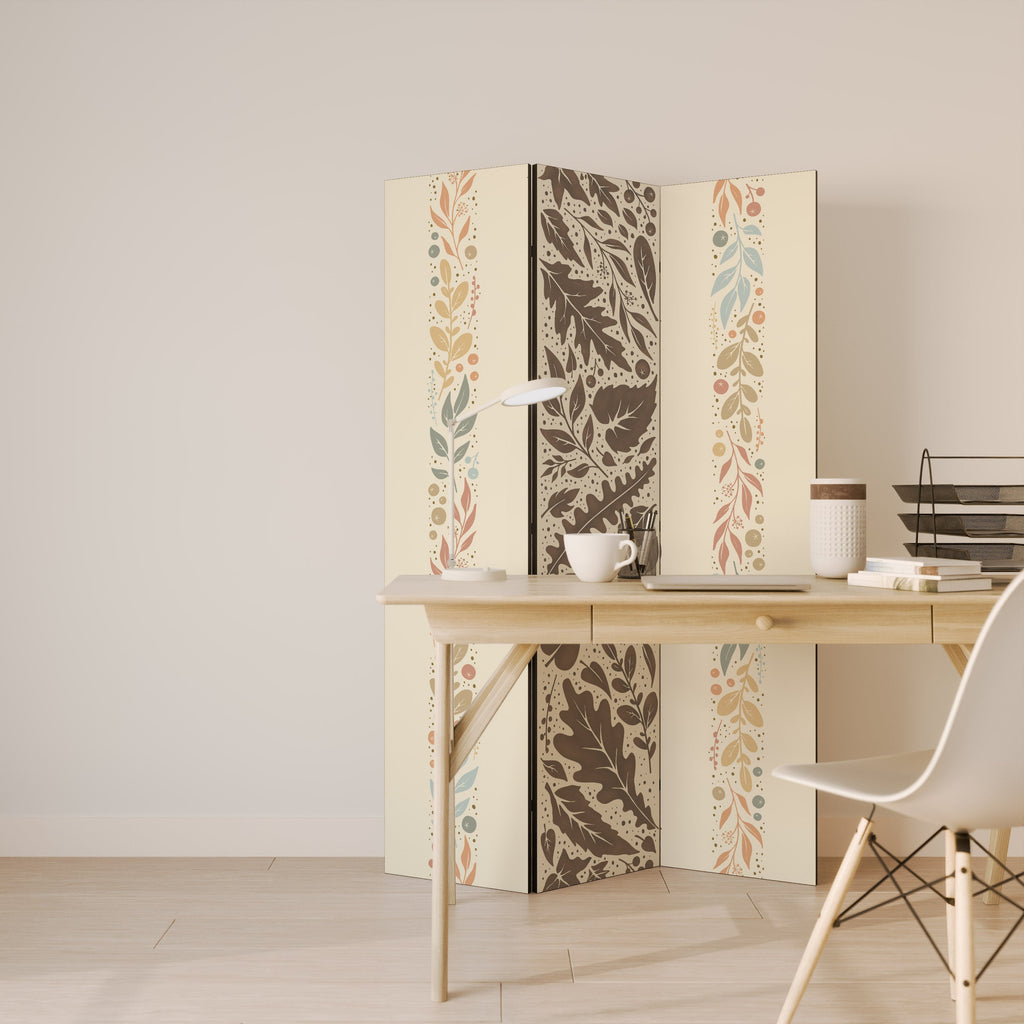 FOLIAGE TALES Biombo Decorativo de 3 Painéis