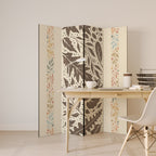 FOLIAGE TALES Biombo Decorativo de 4 Painéis