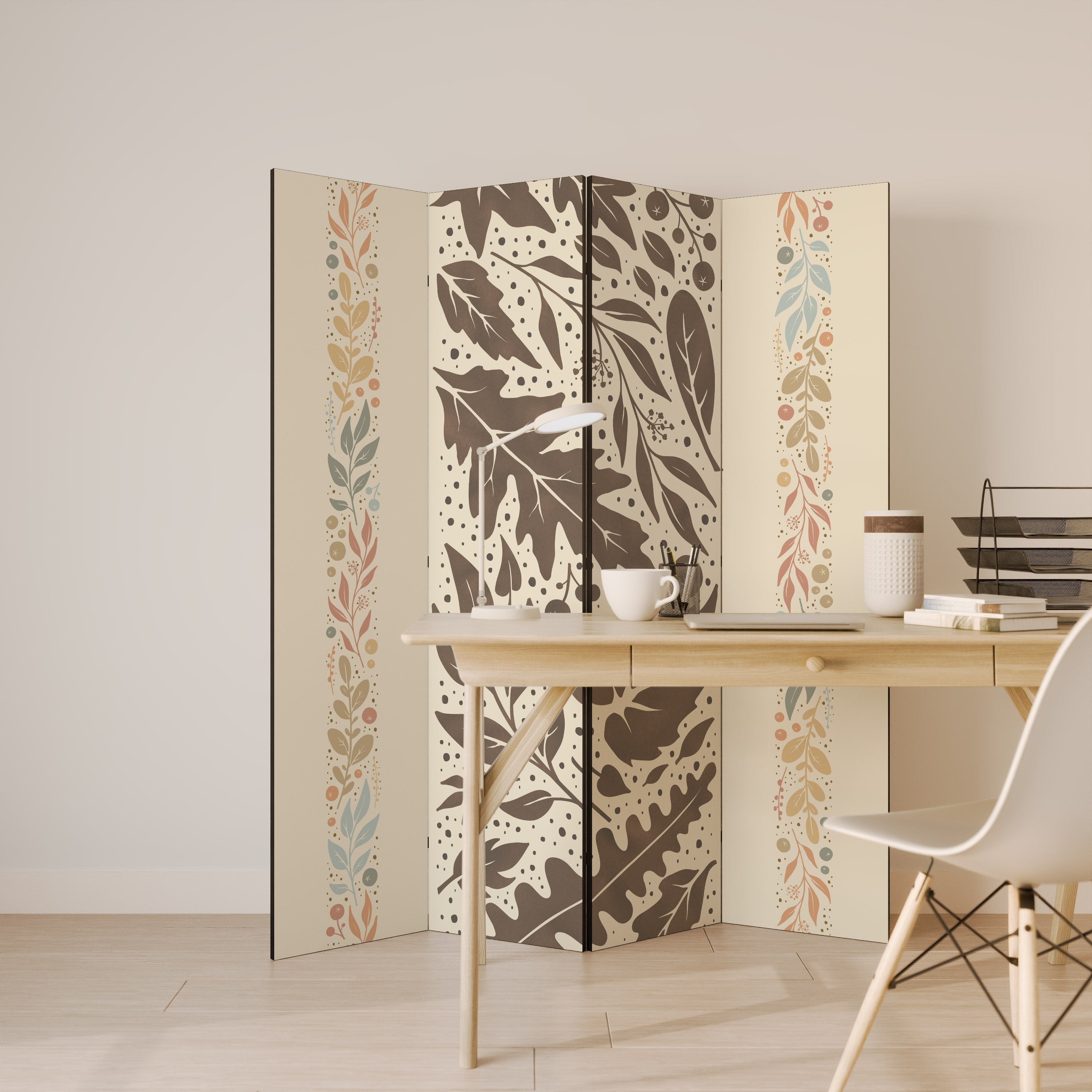 FOLIAGE TALES Biombo Decorativo de 4 Painéis