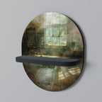 SUNLIT STILLNESS Prateleira Oval Decorativa em Acabamento Preto