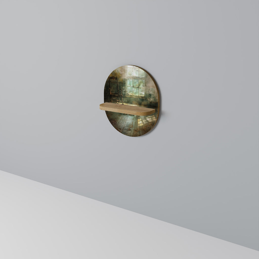 SUNLIT STILLNESS Prateleira Oval Decorativa em Efeito Carvalho