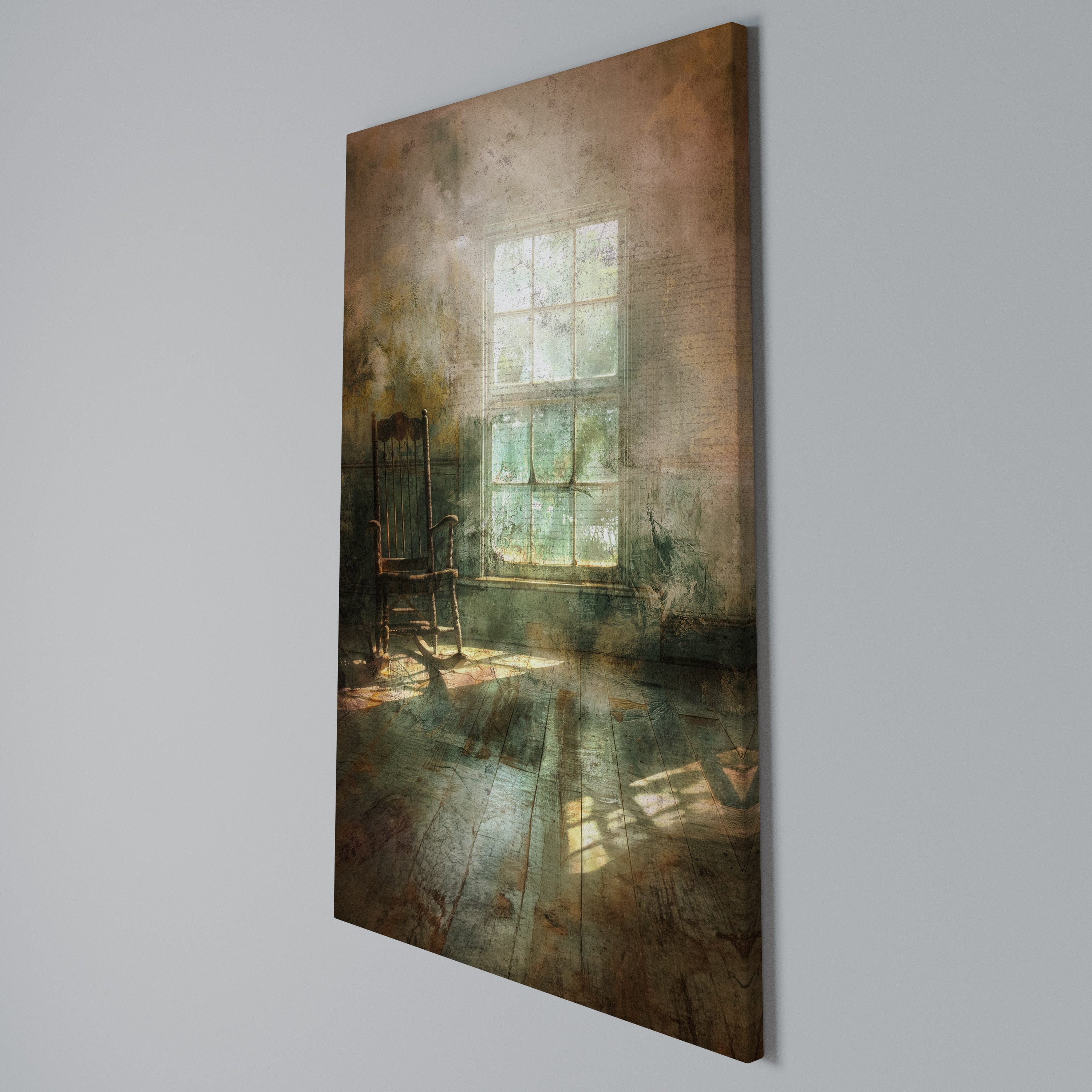 SUNLIT STILLNESS Quadro em tela vertical
