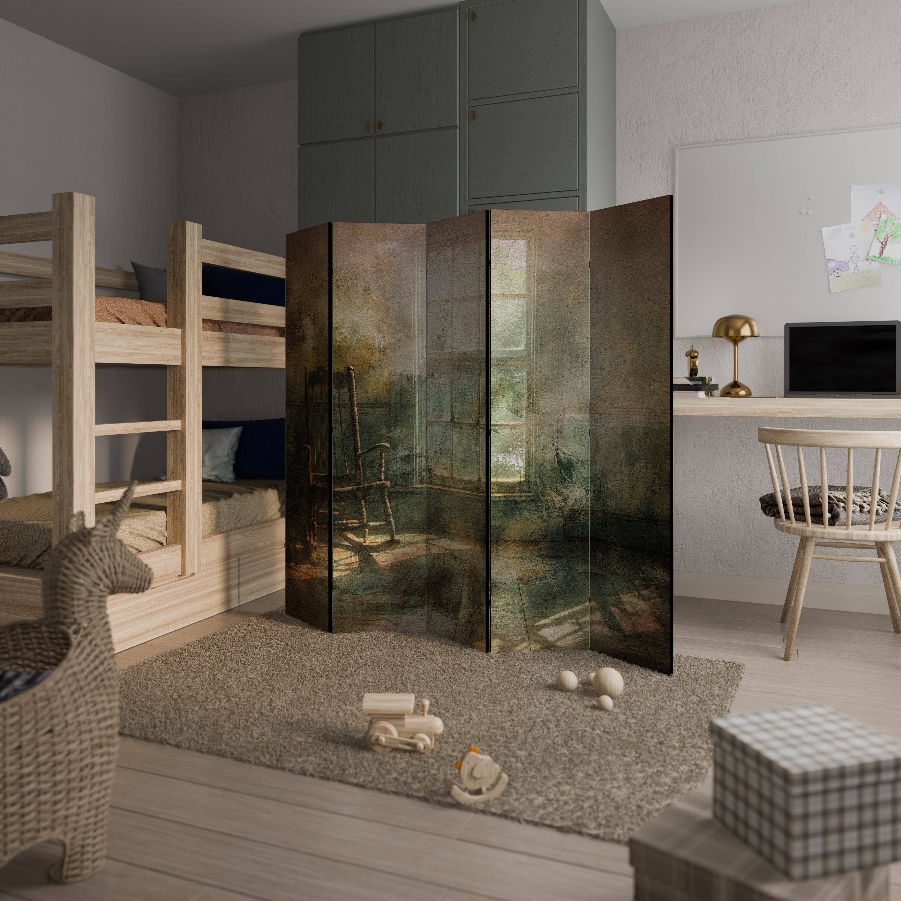 SUNLIT STILLNESS Biombo de 5 Painéis