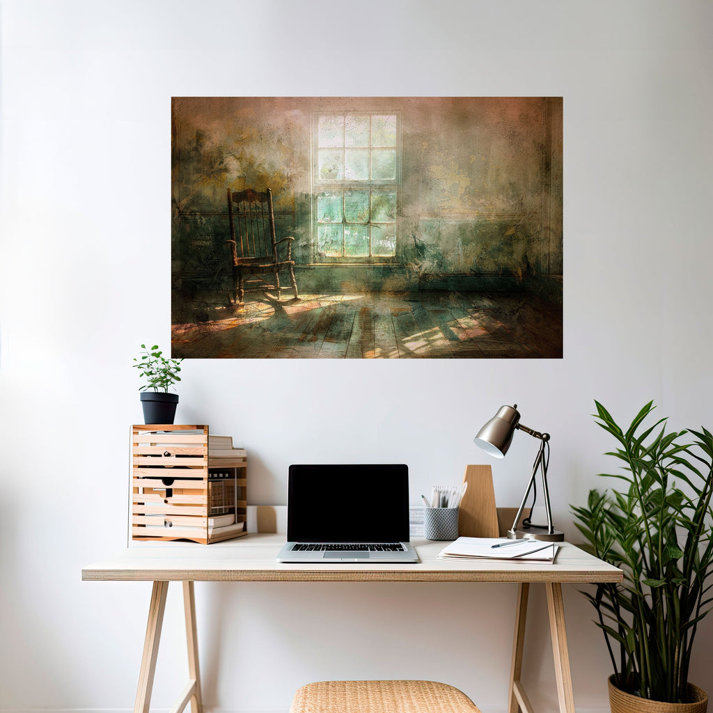 SUNLIT STILLNESS Peel and Stick Horizontal Poster