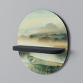 MORNING BY THE LAKE Prateleira Oval Decorativa em Acabamento Preto