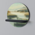 MORNING BY THE LAKE Prateleira Redonda Decorativa em Acabamento Preto