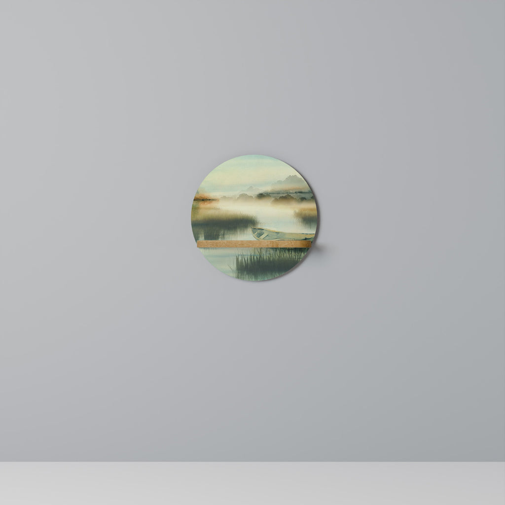 MORNING BY THE LAKE Prateleira Redonda Decorativa em Efeito Carvalho