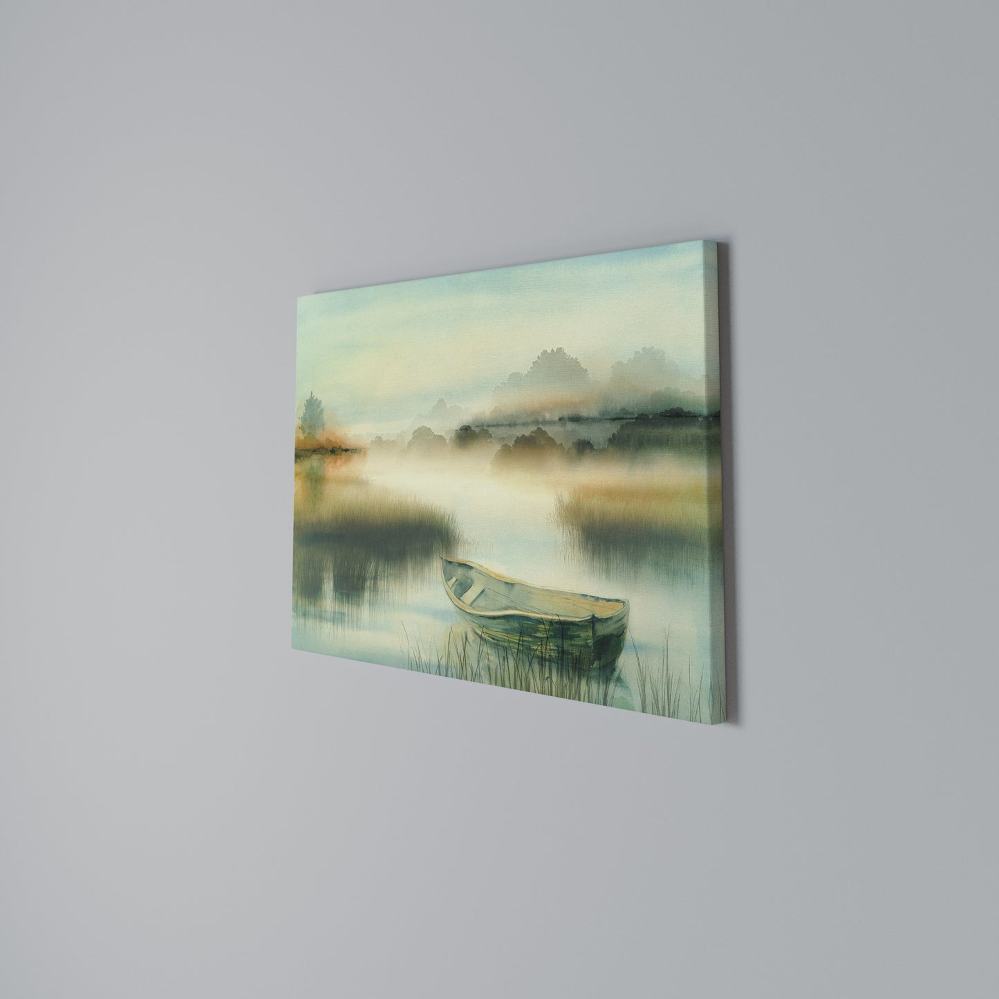 MORNING BY THE LAKE Horizontal Canvas Print