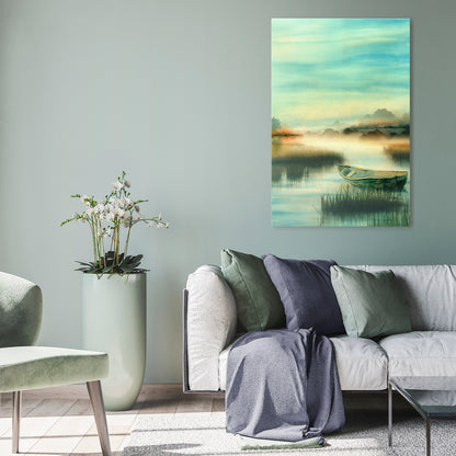 MORNING BY THE LAKE Quadro em tela vertical