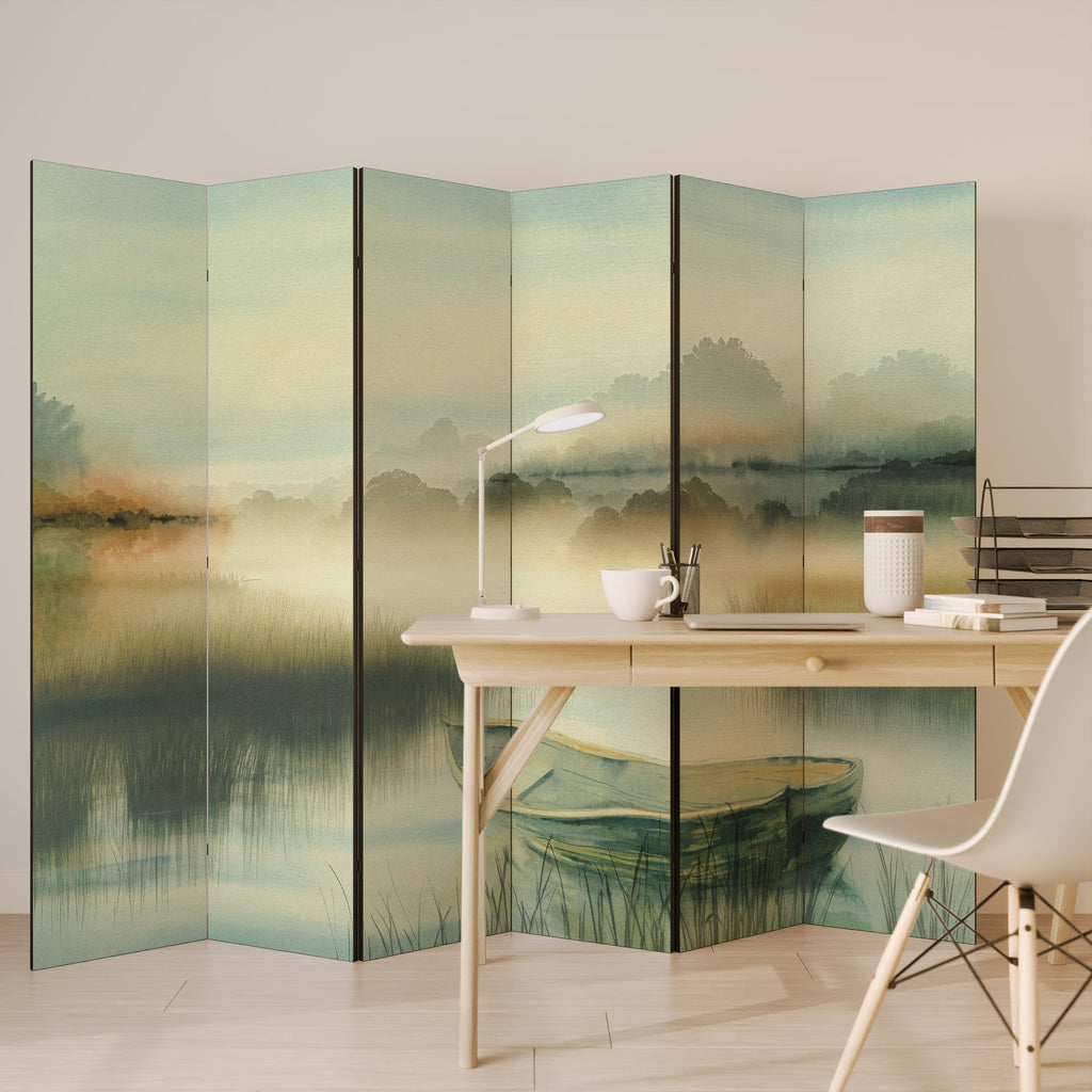 MORNING BY THE LAKE 6-Panel Room Divider