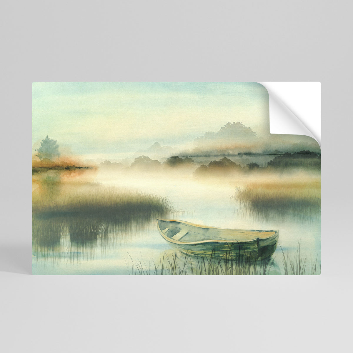 MORNING BY THE LAKE Póster Autocolante Horizontal
