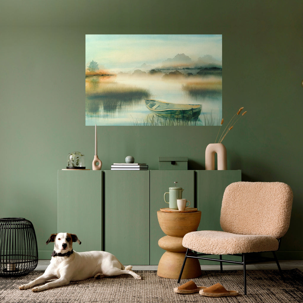 MORNING BY THE LAKE Peel and Stick Horizontal Poster