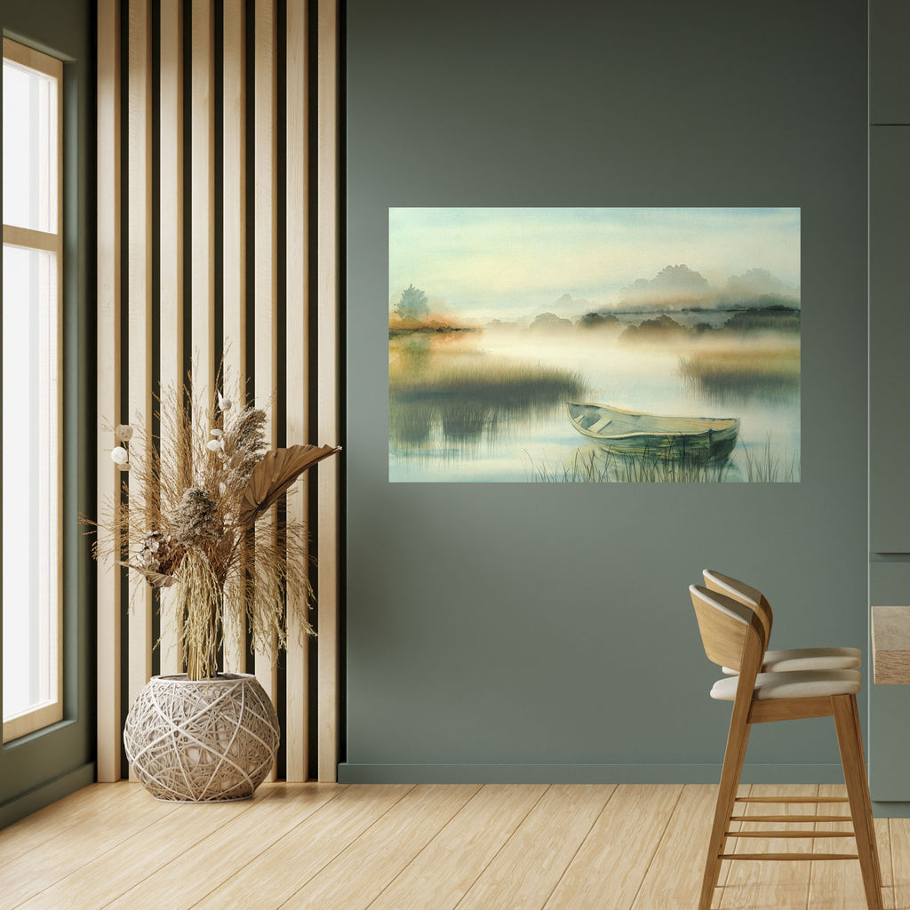 MORNING BY THE LAKE Peel and Stick Horizontal Poster