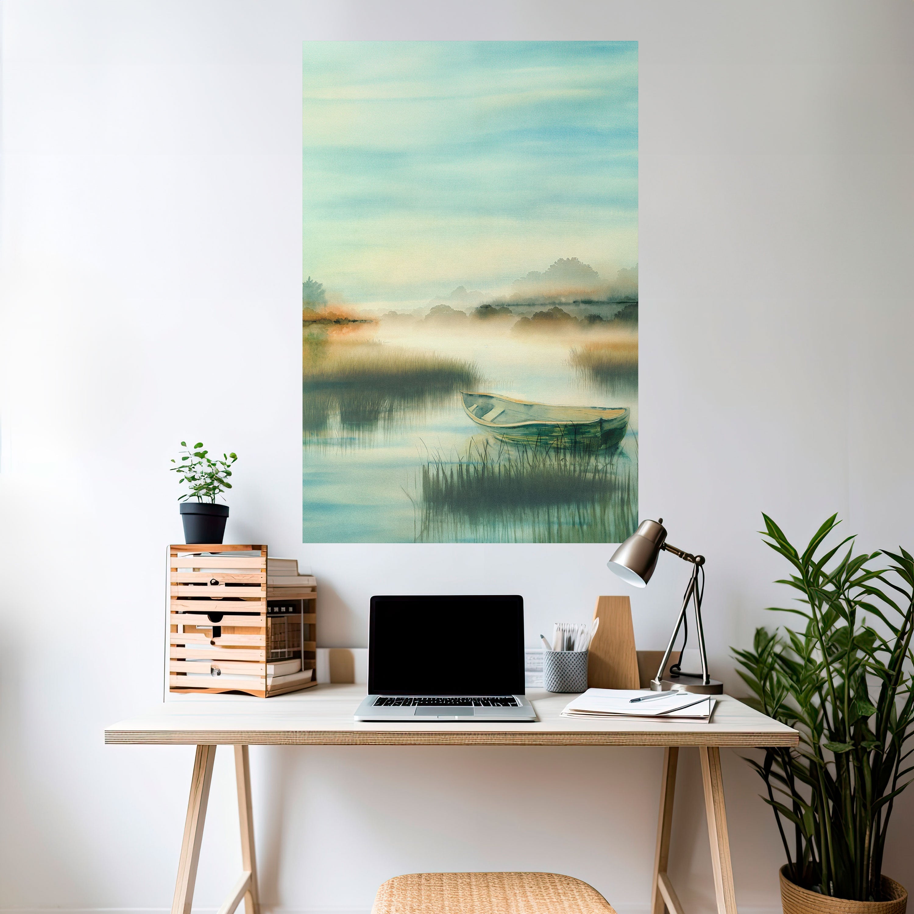 MORNING BY THE LAKE Poster Vertical Autocolante