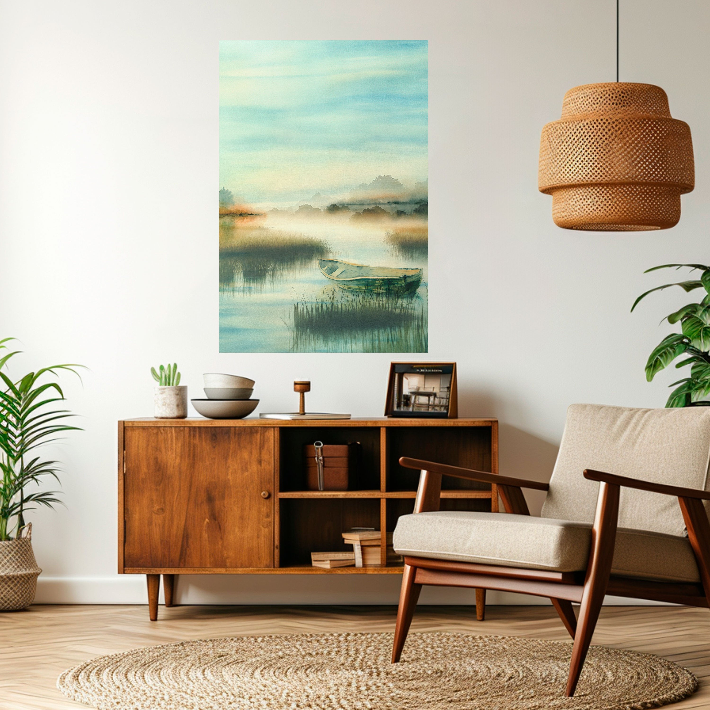 MORNING BY THE LAKE Poster Vertical Autocolante