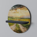 SUNSET PATH Prateleira Oval Decorativa em Acabamento Preto