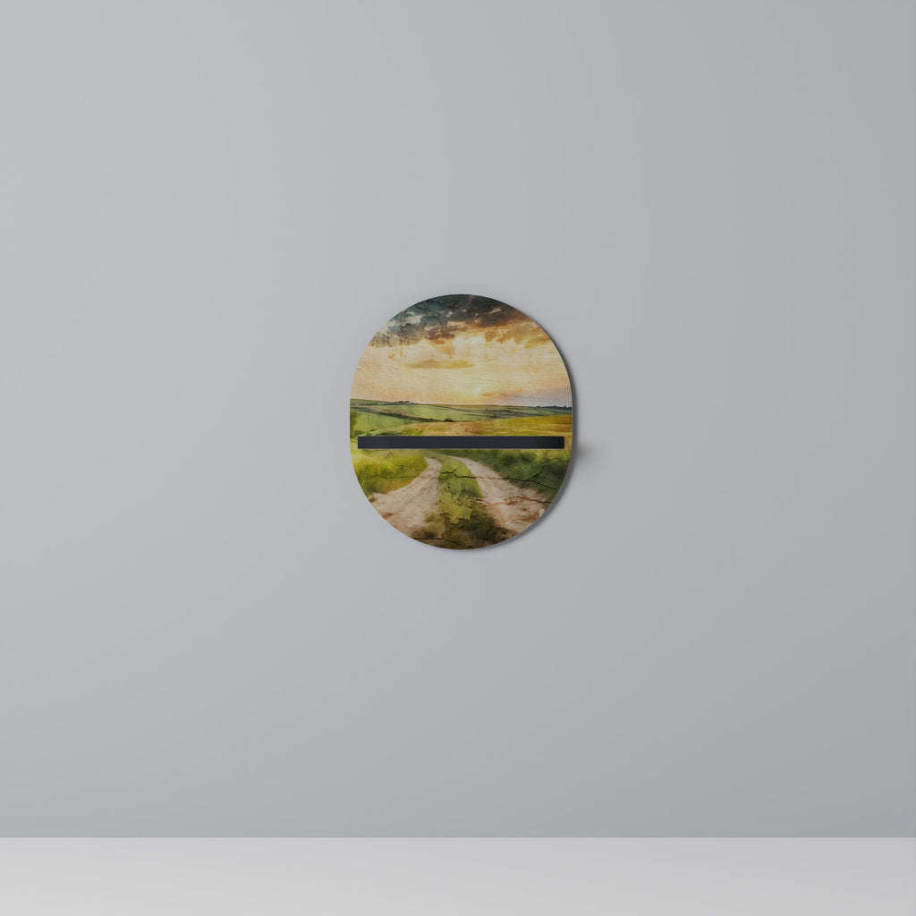 SUNSET PATH Prateleira Oval Decorativa em Acabamento Preto