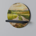 SUNSET PATH Prateleira Redonda Decorativa em Acabamento Preto