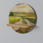 SUNSET PATH Prateleira Redonda Decorativa em Efeito Carvalho