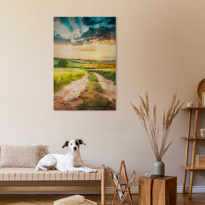 SUNSET PATH Quadro em tela vertical