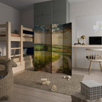 SUNSET PATH Biombo Decorativo de 4 Painéis