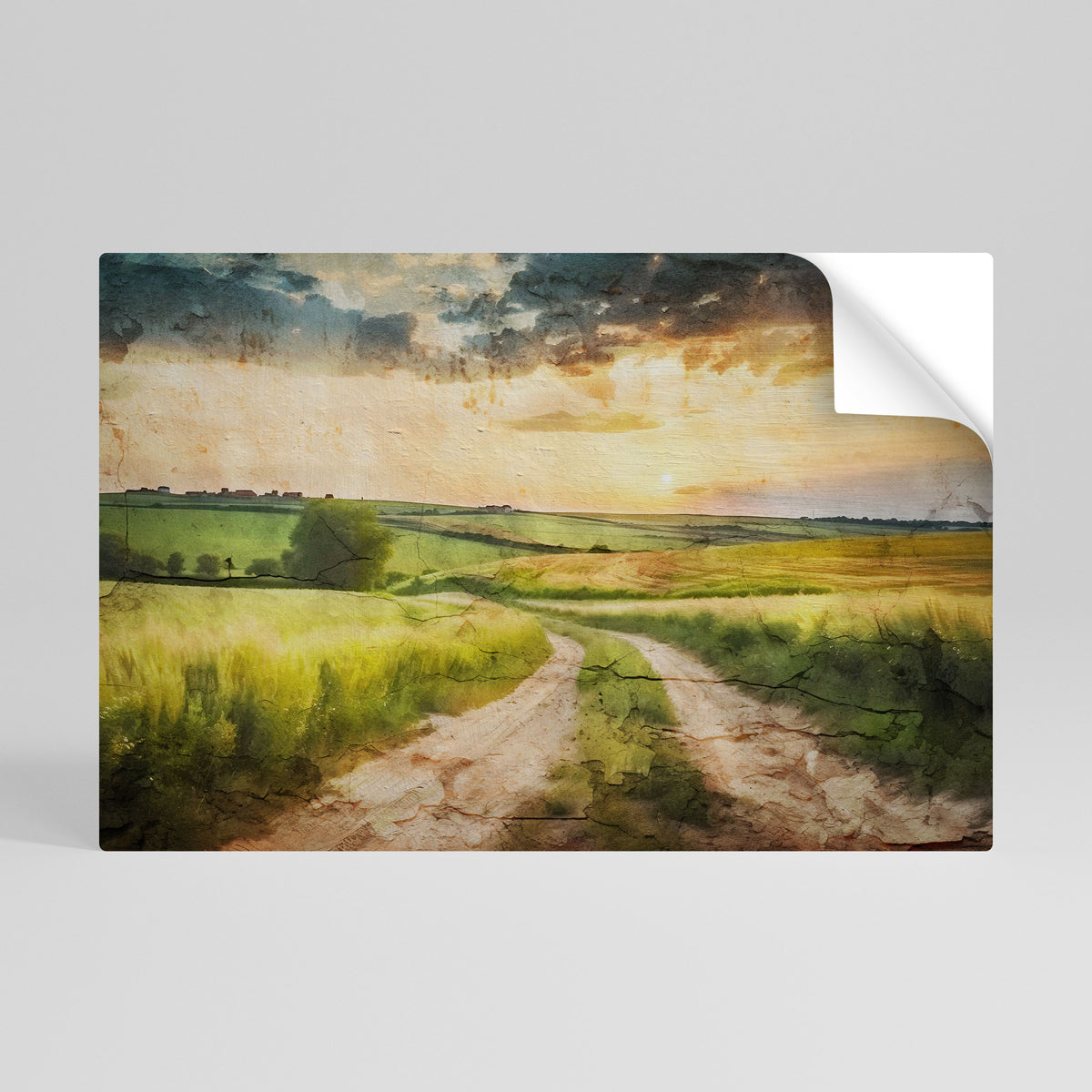 SUNSET PATH Póster Autocolante Horizontal