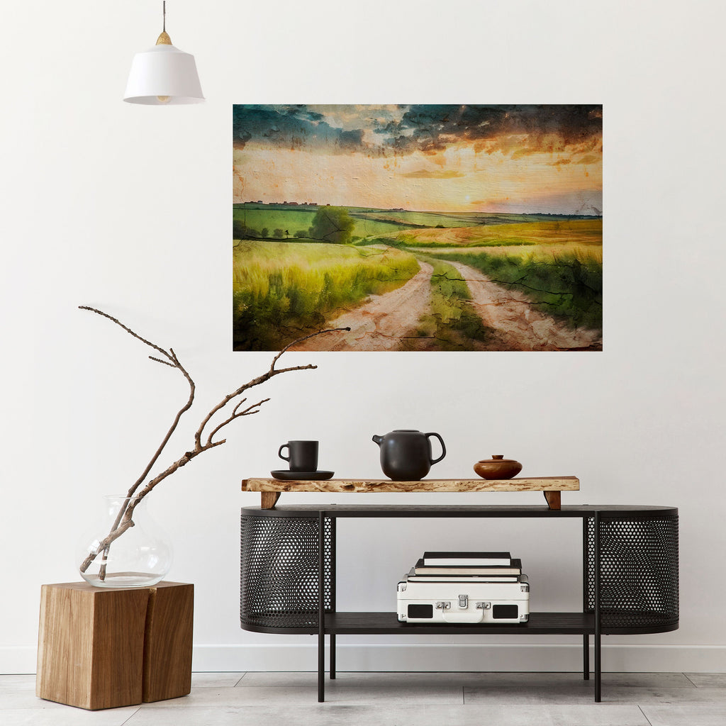 SUNSET PATH Peel and Stick Horizontal Poster