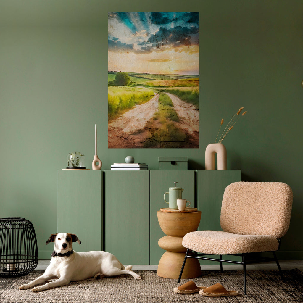 SUNSET PATH Poster Vertical Autocolante