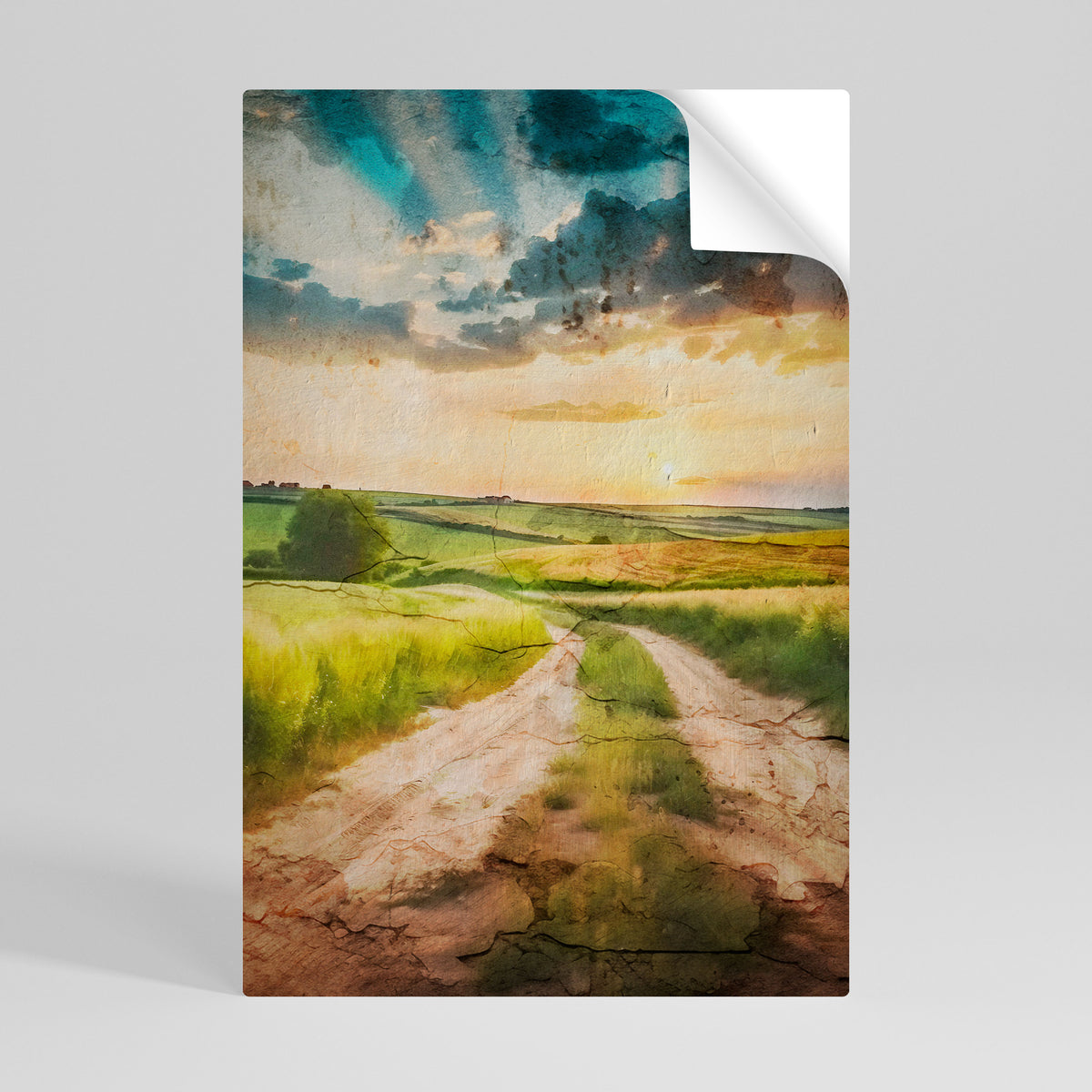 SUNSET PATH Póster Autocolante Vertical