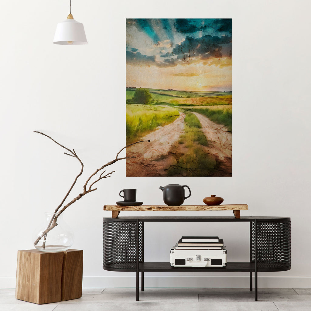 SUNSET PATH Poster Vertical Autocolante