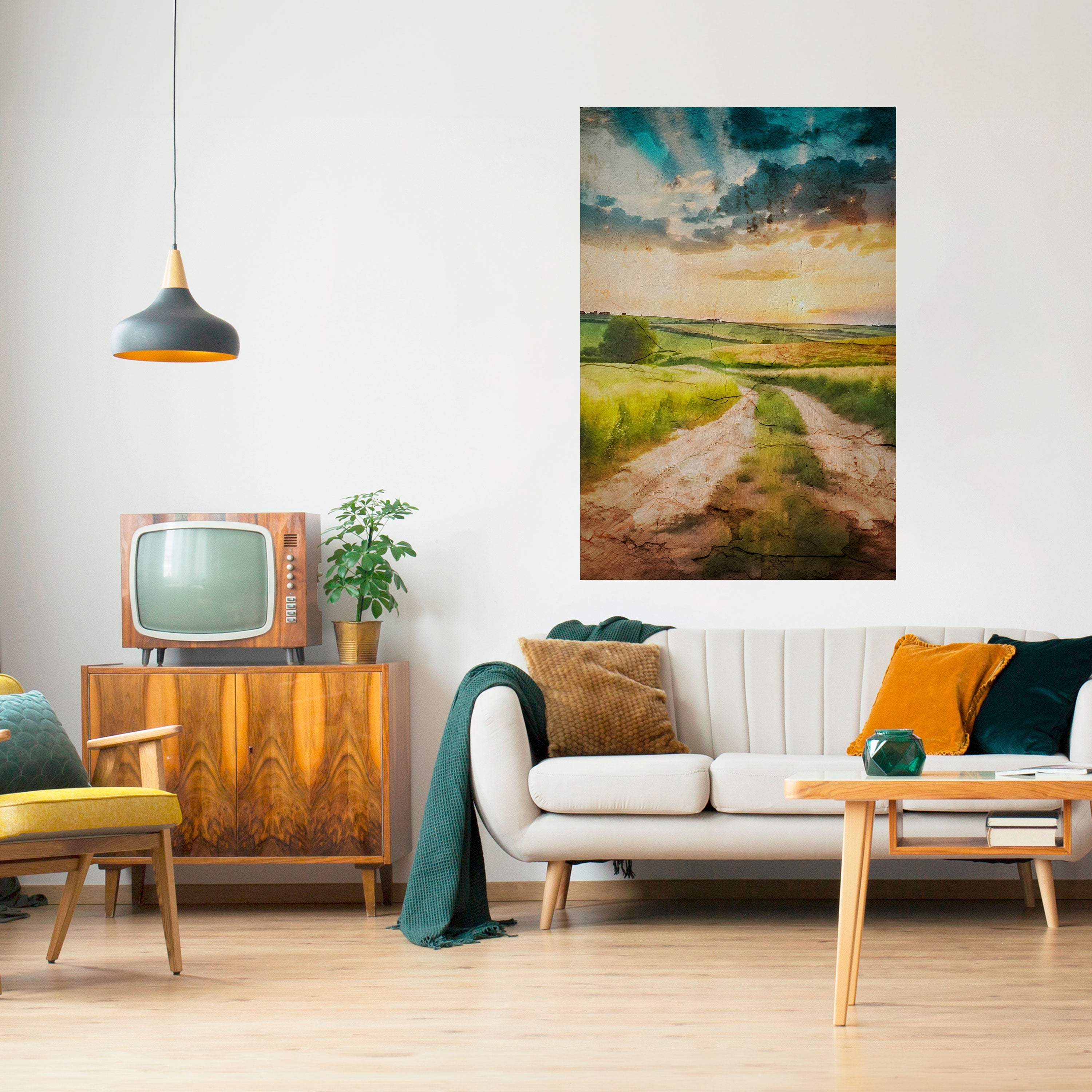 SUNSET PATH Poster Vertical Autocolante