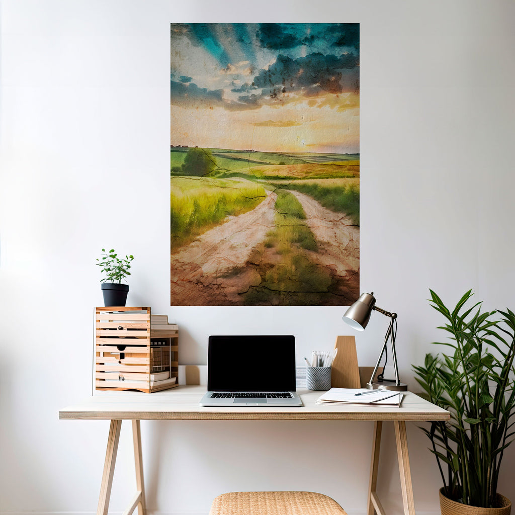SUNSET PATH Poster Vertical Autocolante