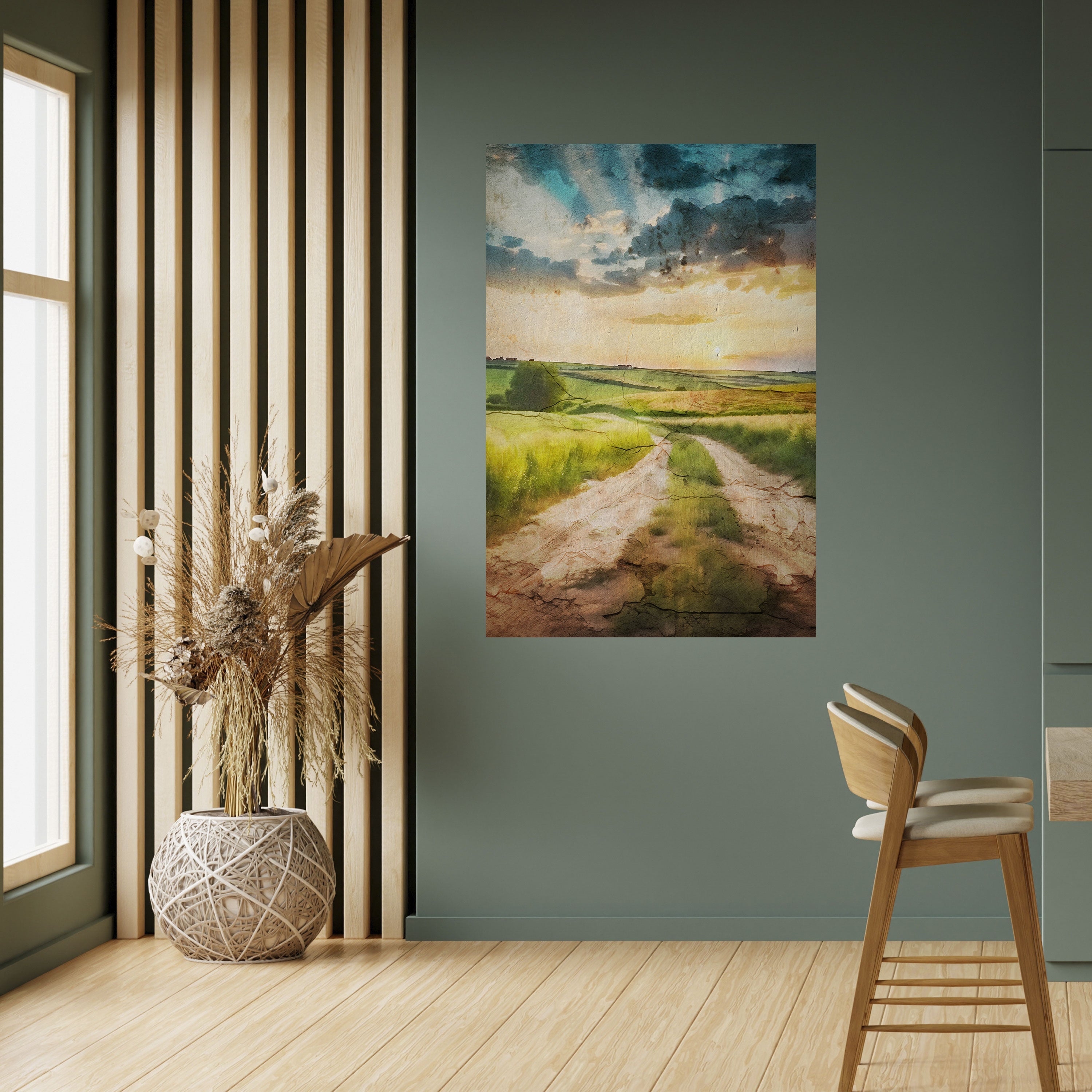 SUNSET PATH Poster Vertical Autocolante