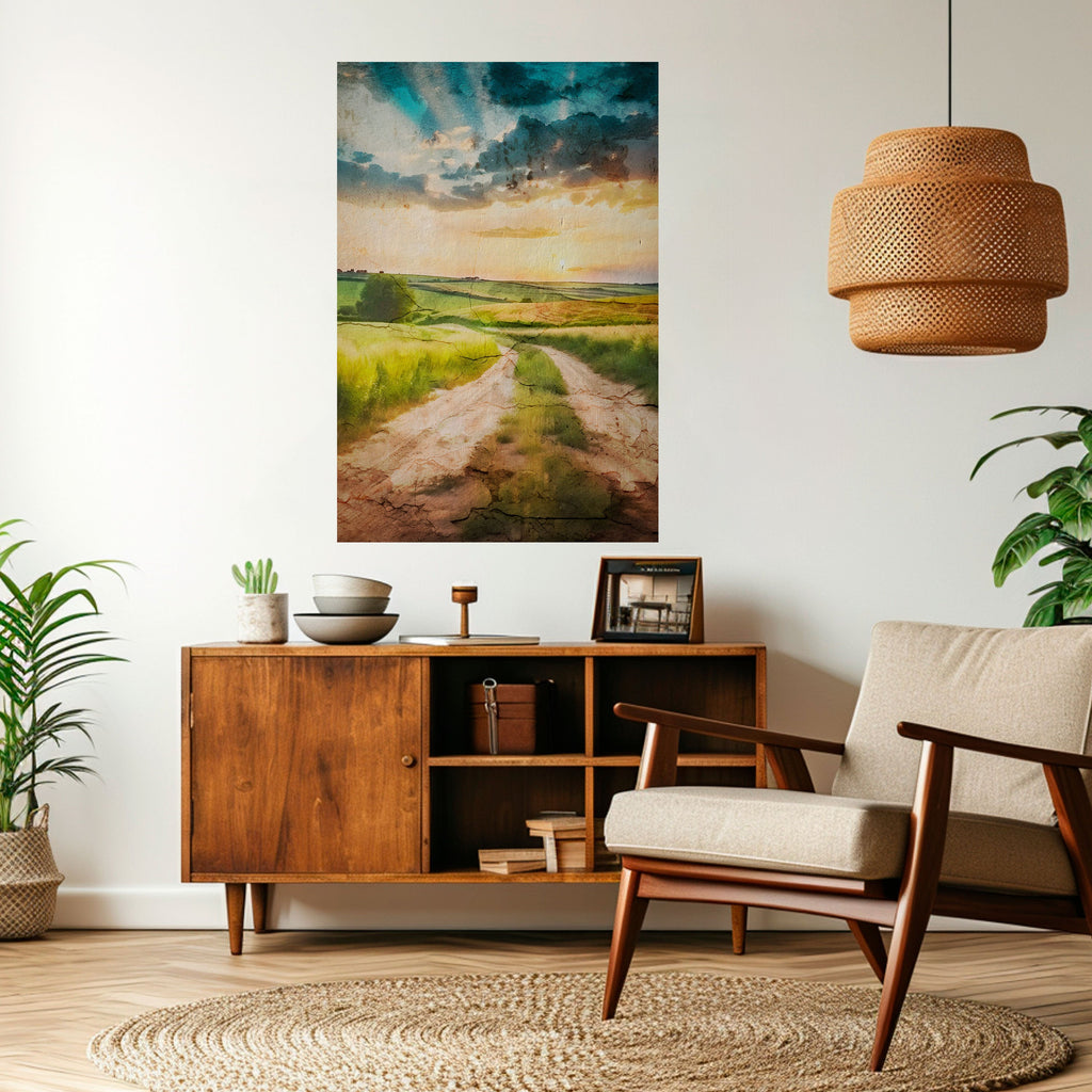 SUNSET PATH Poster Vertical Autocolante