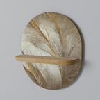 SOFT PLUMAGE Prateleira Oval Decorativa em Efeito Carvalho