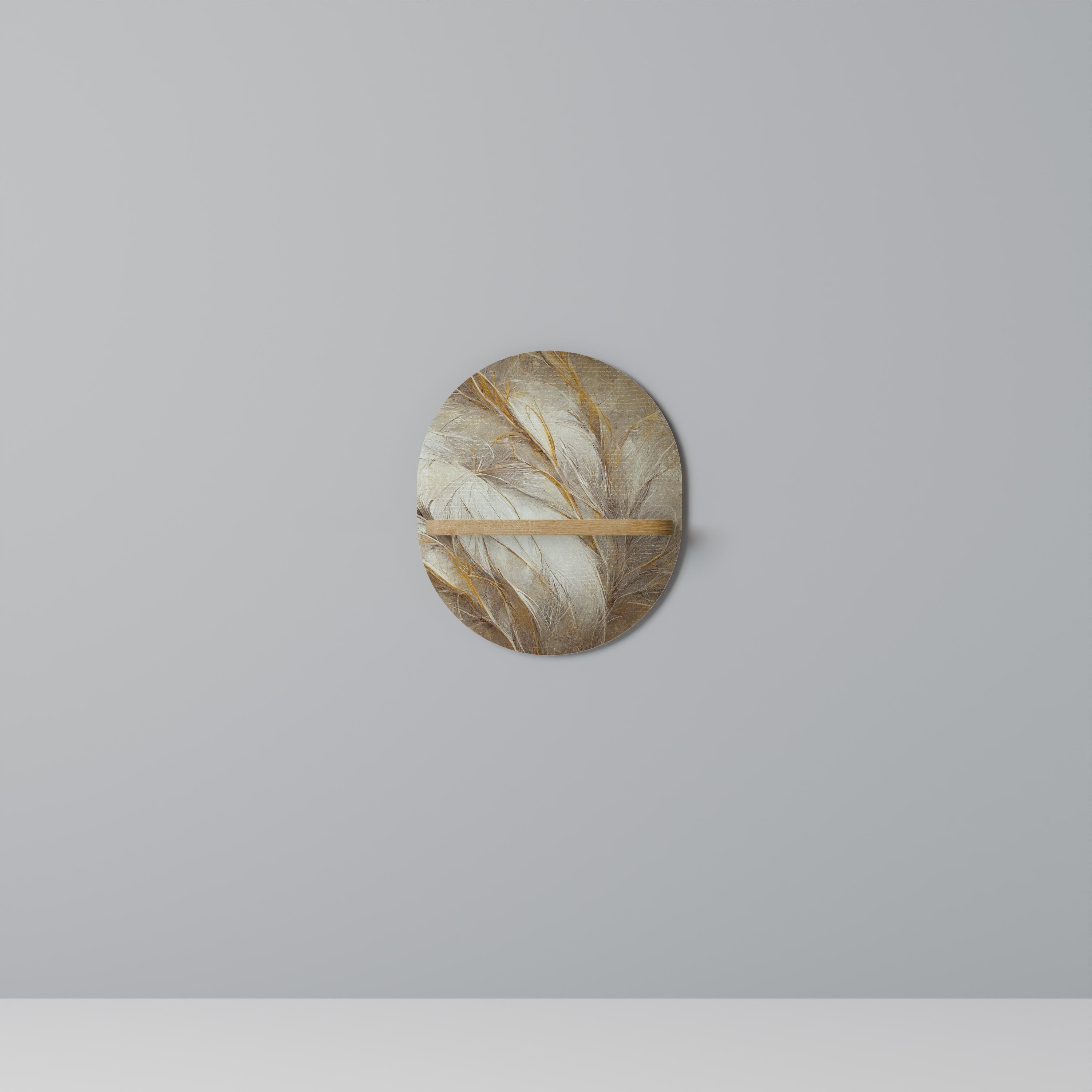 SOFT PLUMAGE Prateleira Oval Decorativa em Efeito Carvalho