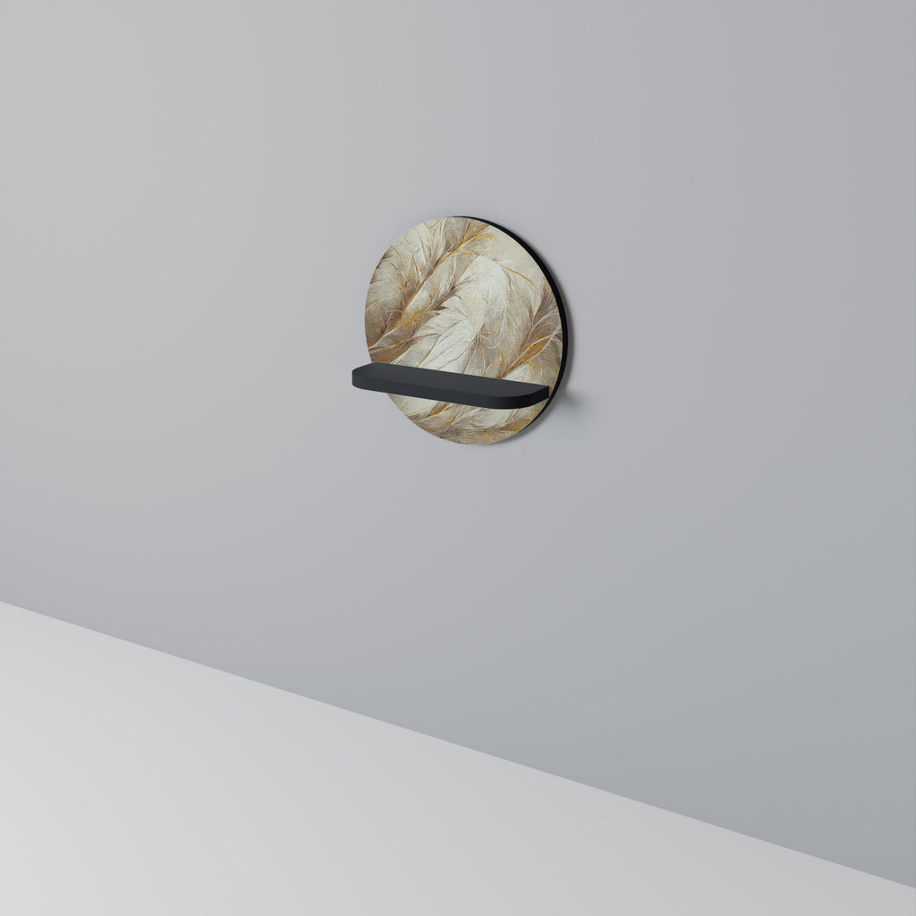 SOFT PLUMAGE Prateleira Redonda Decorativa em Acabamento Preto