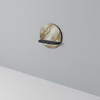 SOFT PLUMAGE Prateleira Redonda Decorativa em Acabamento Preto