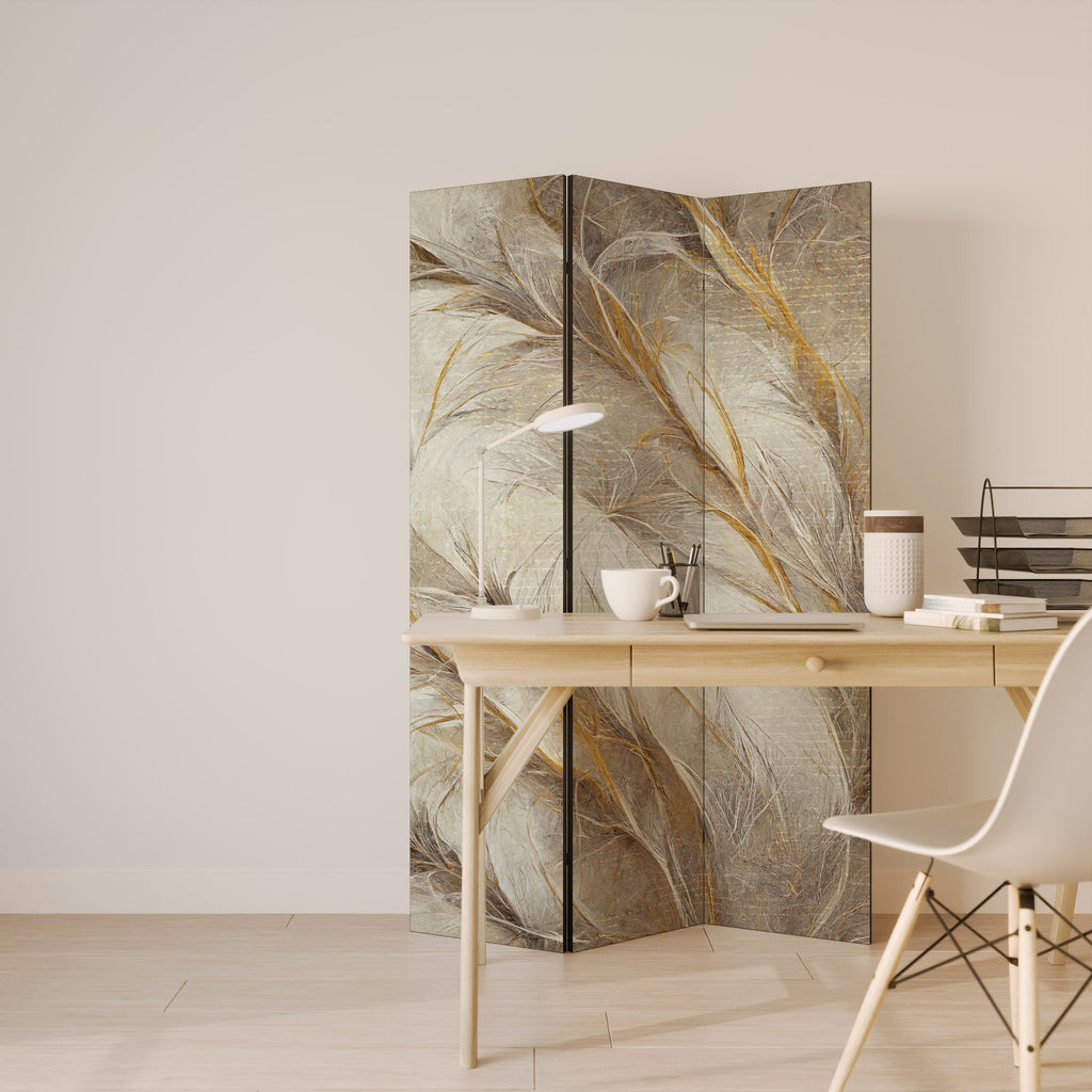 SOFT PLUMAGE Biombo Decorativo de 3 Painéis