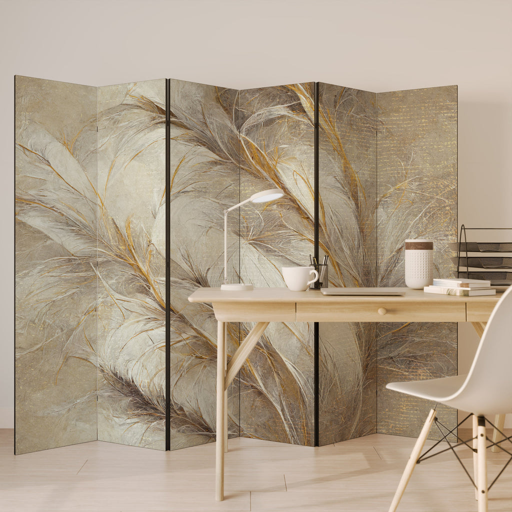 SOFT PLUMAGE Biombo Decorativo de 6 Painéis