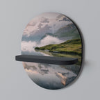 FOGGY HORIZON Prateleira Oval Decorativa em Acabamento Preto