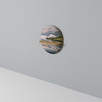 FOGGY HORIZON Prateleira Oval Decorativa em Efeito Carvalho