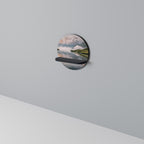 FOGGY HORIZON Round Art Shelf In Black Finish