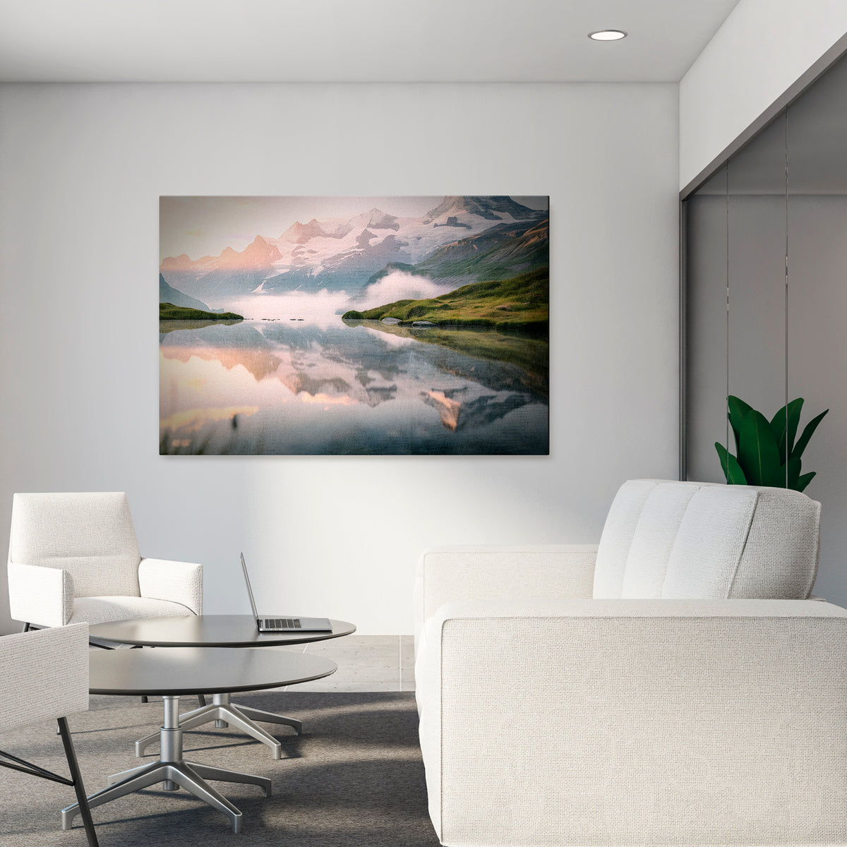 FOGGY HORIZON Horizontal Canvas Print