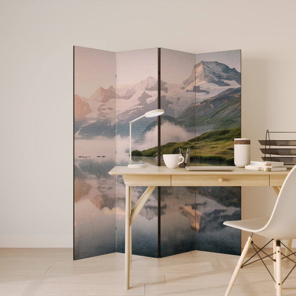 FOGGY HORIZON Biombo Decorativo de 4 Painéis