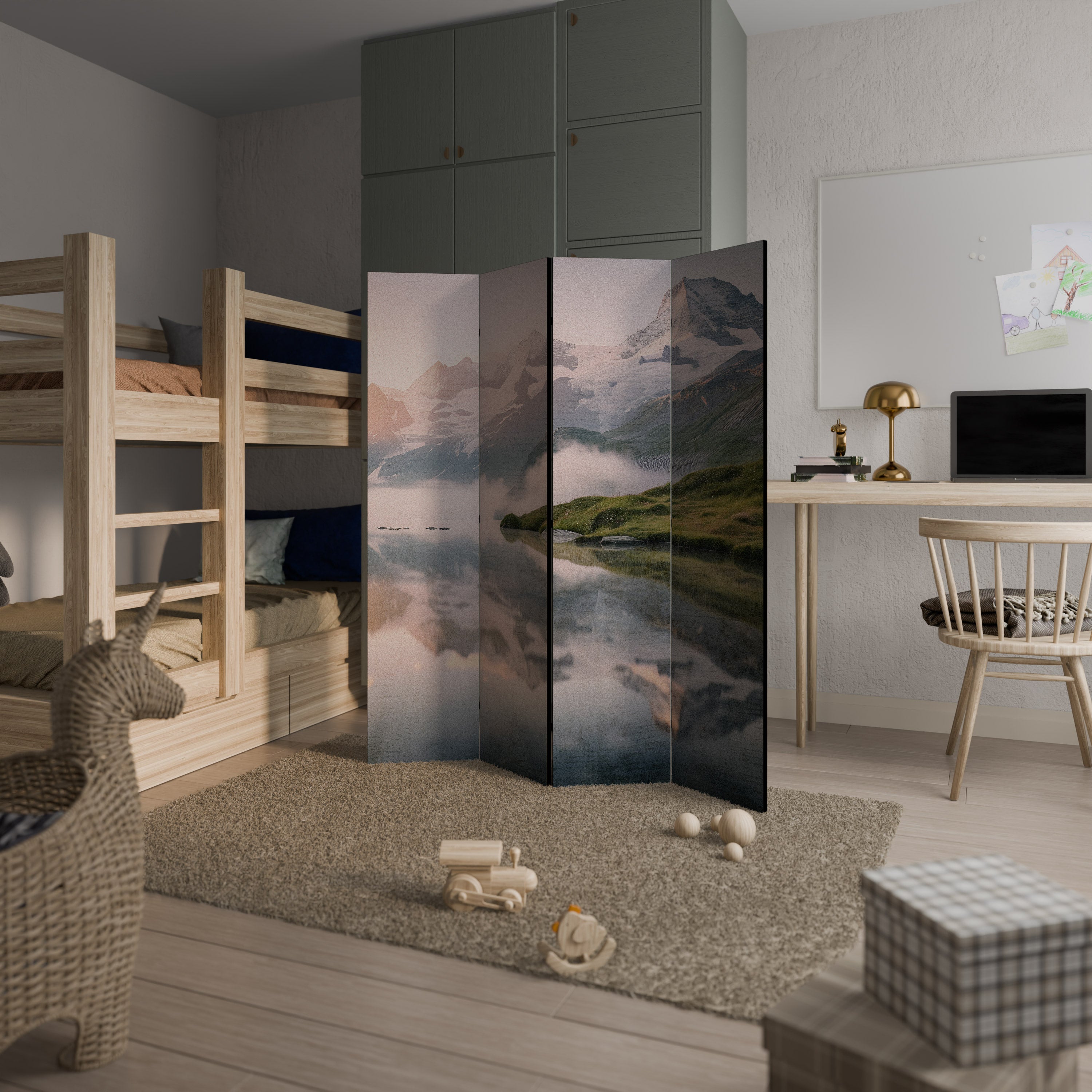 FOGGY HORIZON 4-Panel Room Divider