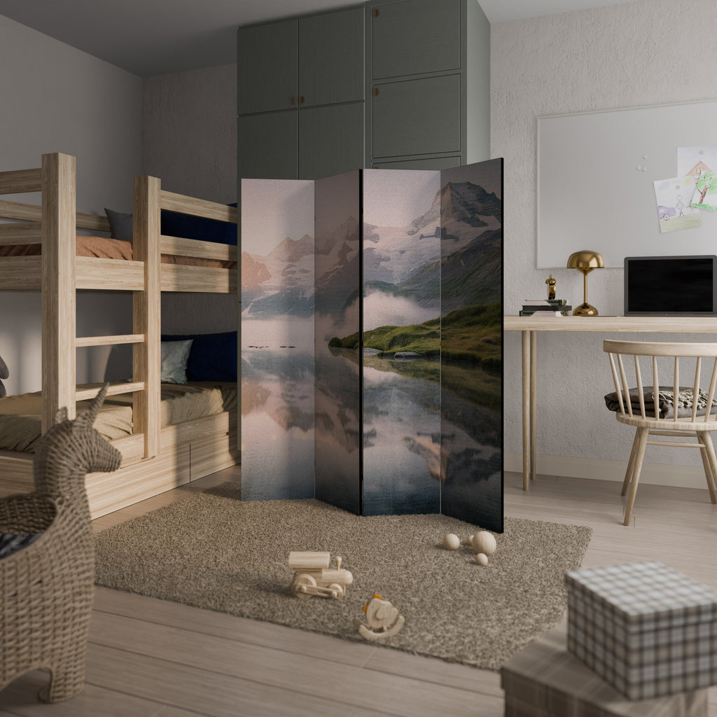 FOGGY HORIZON Biombo Decorativo de 4 Painéis